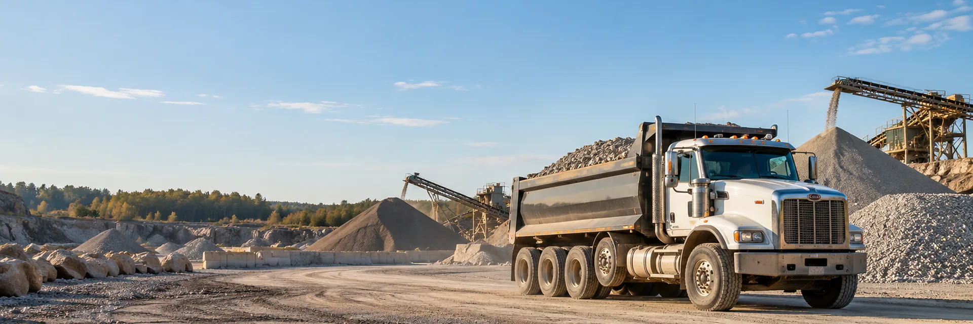 A loaded dump truck on a job site — dump truck insurance