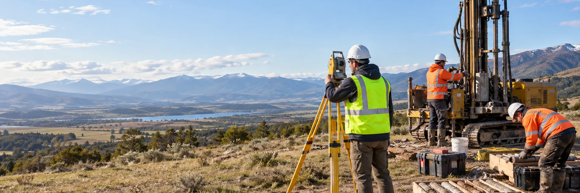 A technician carrying out soils testing on a construction site — construction testing inspection engineering insurance california